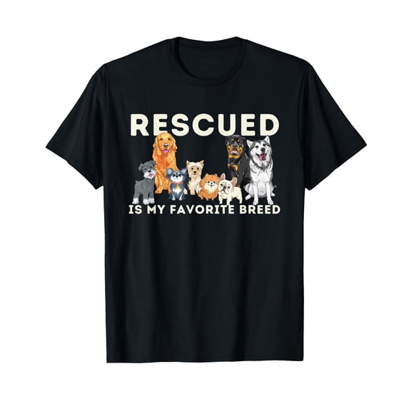 Rescued Dog Breeds Graphic T-Shirt for Animal Rescue Support and Awareness