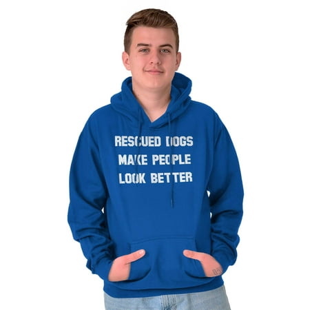 Rescued Dogs Make People Look Better Unisex Plus Fleece Graphic Hoodie Brisco Brands 3X