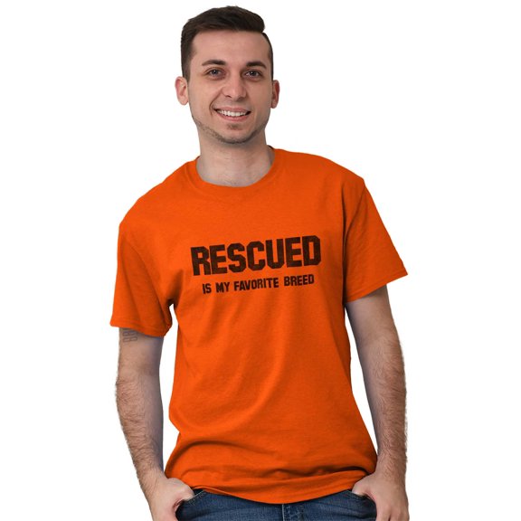 Rescued Favorite Breed Animal Lover Men's Graphic T Shirt Tees Brisco Brands X