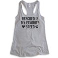 thumbnail image 1 of Rescued Is My favorite Breed Tank Top, Ladies Racerback Tank Top, Rescue Dog Tank, Dog Tank, Heather Gray, Medium, 1 of 3