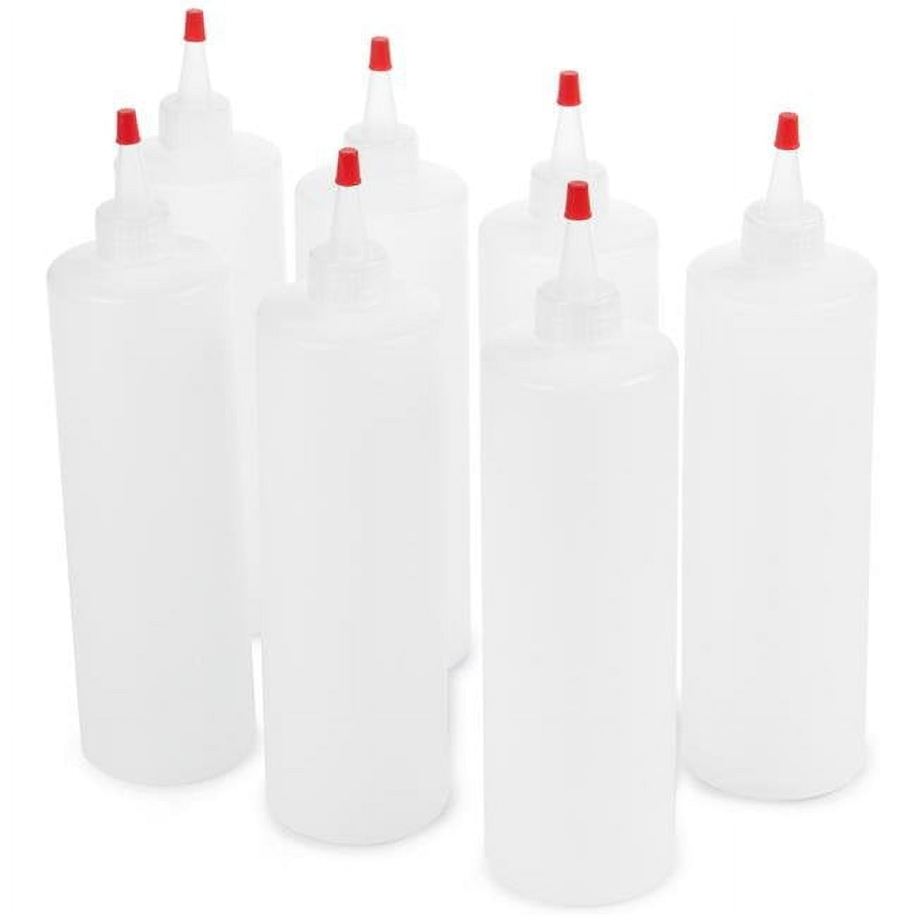 Resealable Clear Squeeze Bottle Value Combo Pack & Caps 7pack 16oz