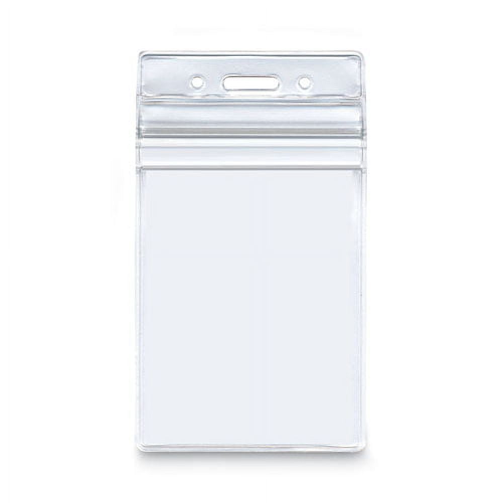 Resealable ID Badge Holders, Vertical, Frosted 3.68" x 5" Holder, 2.62" x 3.75" Insert, 50/Pack | Bundle of 2 Packs
