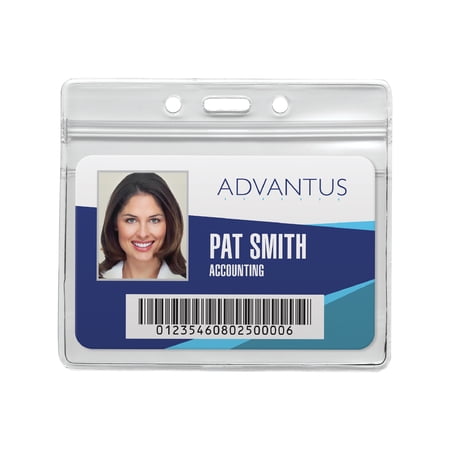 Resealable Id Badge Holder, Horizontal, 4.13 X 3.75, Frosted, 50/pack | Bundle of 5 Packs