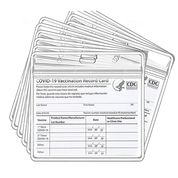 Resealable Protective Vaccination Card Holder 10-Pack 4x3