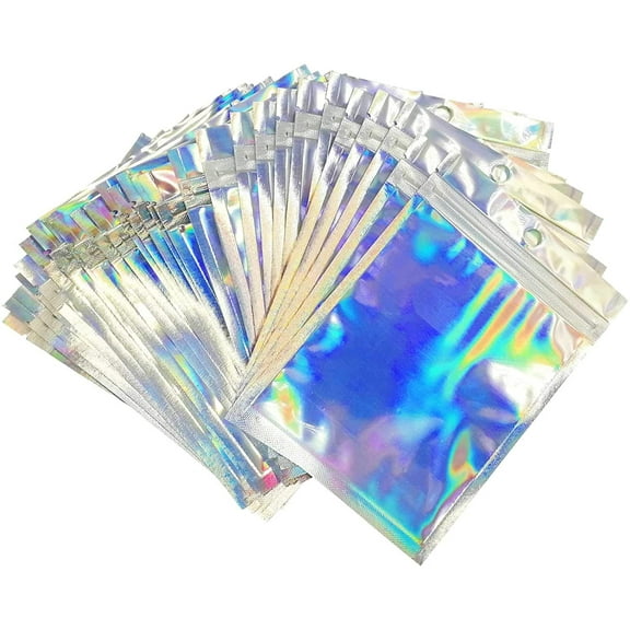 Resealable Smell Proof Bags, 4x6 Inches Foil Pouch Bags, Waterproof Clear Ziplock Bags for Food Storage, 50 pcs