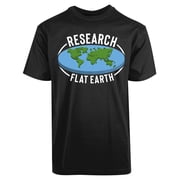 Research Flat Earth World Map Statement T-Shirt