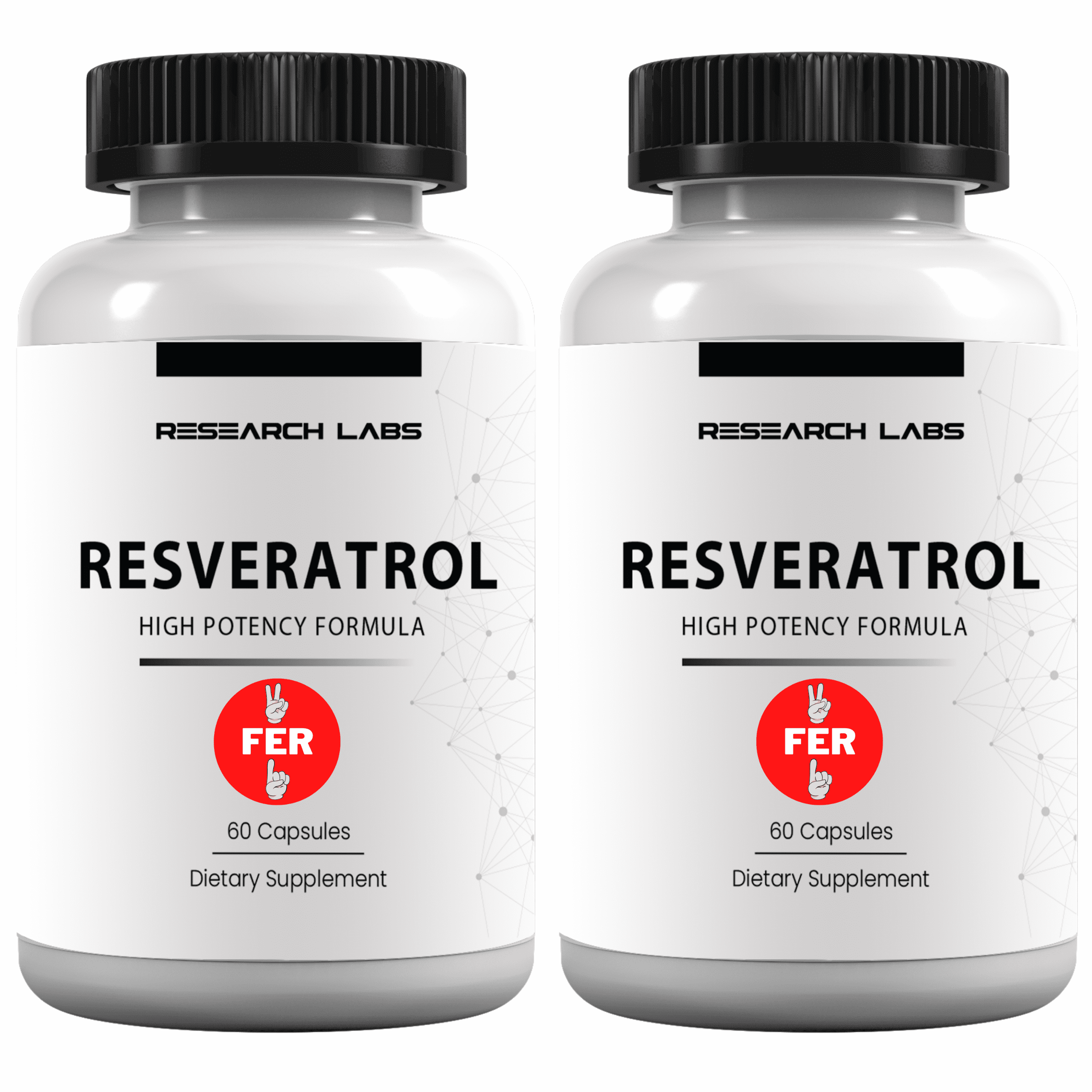 Research Labs High Potency Micronized Resveratrol Supplement. 2 For 1 Ad.  Potent Antioxidants Supplement, Trans Resveratrol for Heart Health, Promotes Anti Aging & Cognitive Support