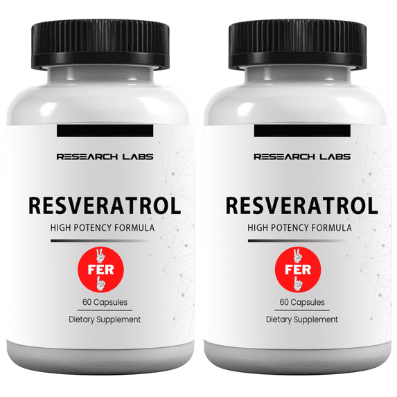 Research Labs High Potency Micronized Resveratrol Supplement. 2 For 1 Ad. Potent Antioxidants Supplement, Trans Resveratrol for Heart Health, Promotes Anti Aging & Cognitive Support