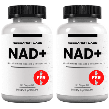 Research Labs NAD + Supplement. 2 for 1 Ad. Proprietary Formula w/ RiboYOUNG™. Nicotinamide Riboside, Quercetin, Resveratrol, Betaine. True NAD supplement Anti Aging