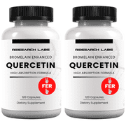 Research Labs Quercsalis™ Quercetin w/ Bromelain, 2 Bottle Special, 240 Veg Capsules. High Absorption Formula. Supports Cardiovascular, Immune, Anti-Inflammatory, Anti-Oxidant Health