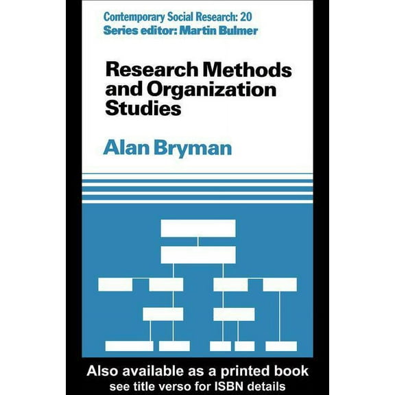 Research Methods and Organization Studies, (Hardcover)