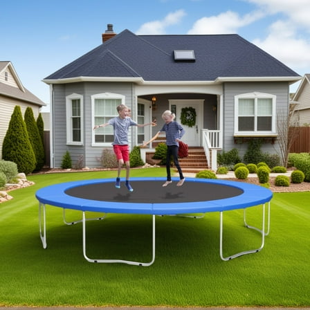 Resenkos 10 Feet Universal Spring Cover Trampoline Replacement Safety Pad-Blue