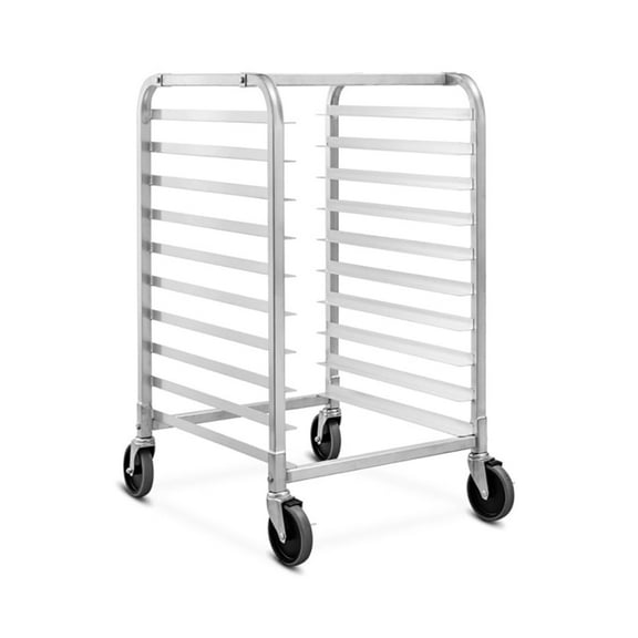 Resenkos 10 Sheets Aluminum Rolling Bakery Pan Rack Kitchen with Wheel,
