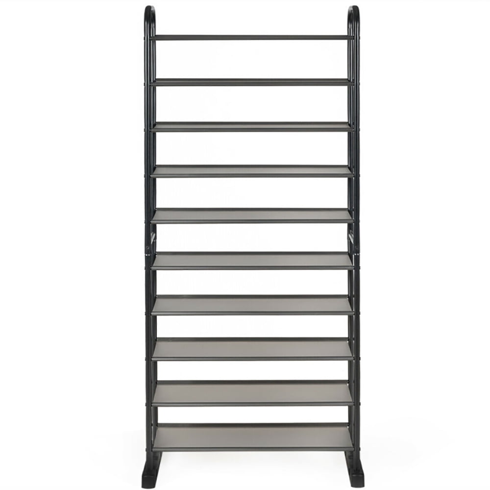 Steel Frame Shoe Rack Resenkos 10-Tier Free-Standing Metal Frame Shoe Rack, Space-Saving Shoe ...