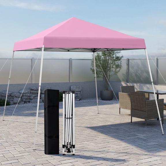 Resenkos 10 x 10 Feet Outdoor Instant Pop-up Canopy with Carrying Bag-Pink, Outdoor Gazebo Wedding Party Tent Canopy Tent for Outside Party Waterproof Tent
