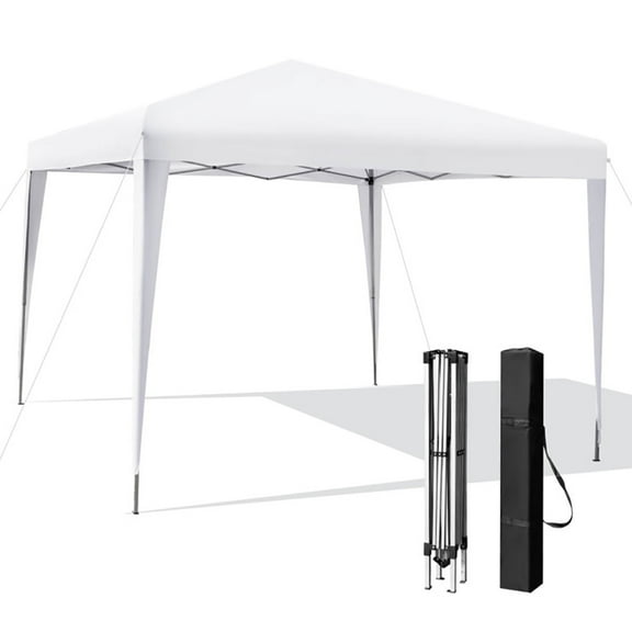 Resenkos 10 x 10 Feet Outdoor Pop-up Patio Canopy for Beach and Camp-White, Outdoor Gazebo Wedding Party Tent Canopy Tent for Outside Party Waterproof Tent