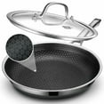 thumbnail image 1 of Resenkos 12" Non-Stick Fry Pan w/ Lid, Stainless Steel, Dishwasher/Oven Safe, Induction, PFOA-Free, Silver, 1 of 7