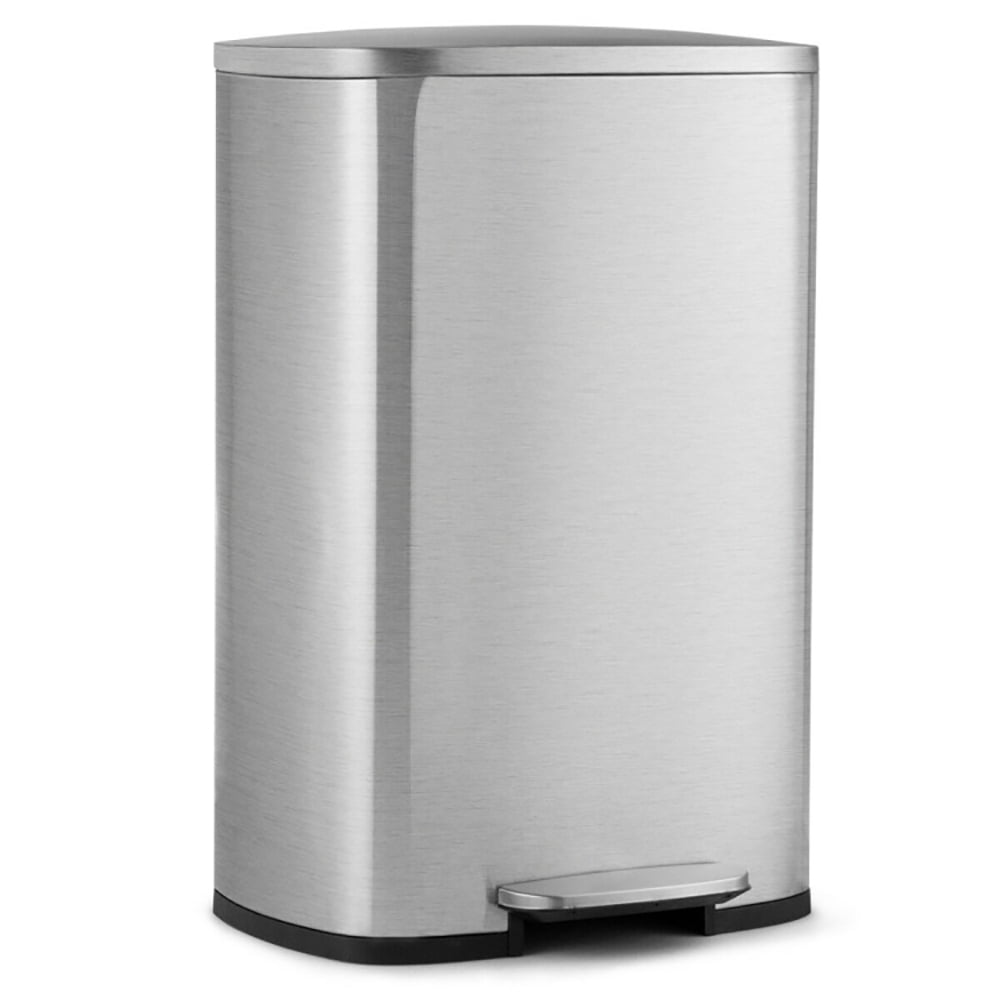 Resenkos 13.2 Gallon Stainless Steel Trash Garbage Can with Bucket, Metal Kitchen Step Recycle Bin, Metal Dustbin