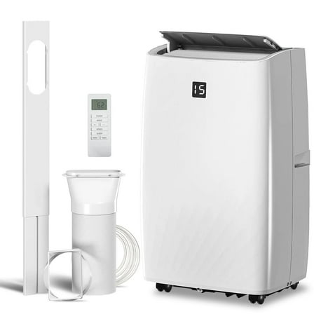 Resenkos 14000 BTU Portable Air Conditioner, AC Unit with Cool, Dehumidifier, Window Kit， White