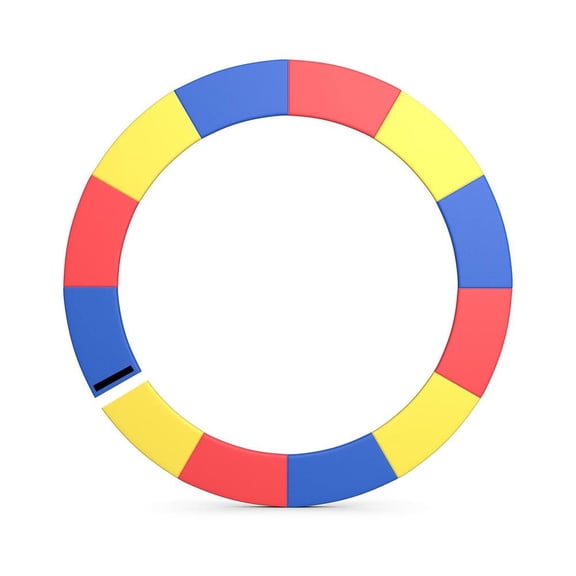 Resenkos 16 FT Trampoline Pad Replacement Safety Pad with Secure Fixing Straps - Heavy-Duty Protective Accessory for Trampolines - Multicolor