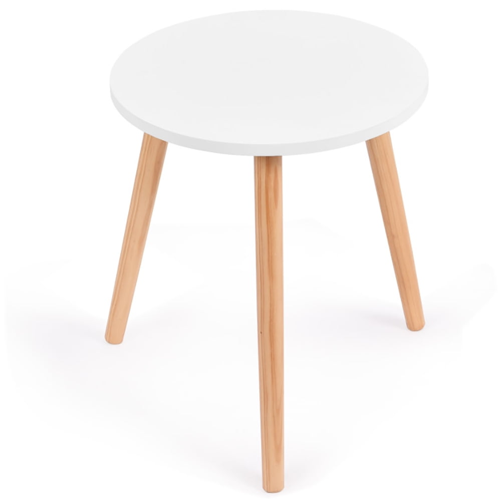 Resenkos 16 Inch Modern Round Coffee Table, Elegant Round Table, White ...
