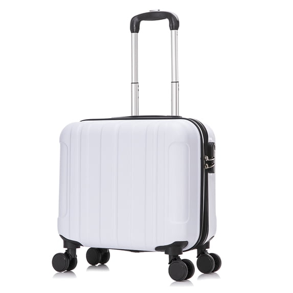 Resenkos 18 Inch Underseat Luggage, Lightweight Rolling Hardside Travel Luggage, Luggage Set Clearance,Super light, thickened, Suitcase with Spinner Wheels, White