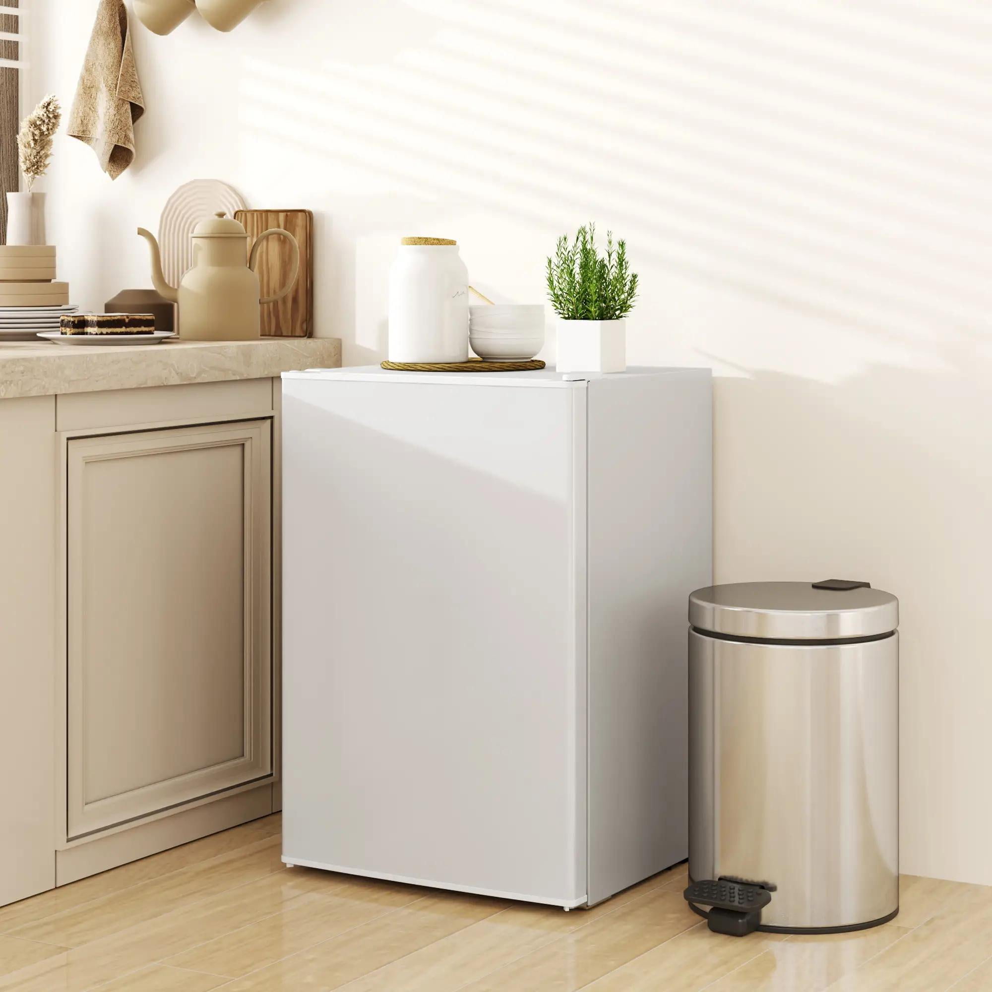Resenkos 2.5 Cu.Ft Mini Fridge, Single Door Compact Refrigerator with Freezer, Reversible Door, White