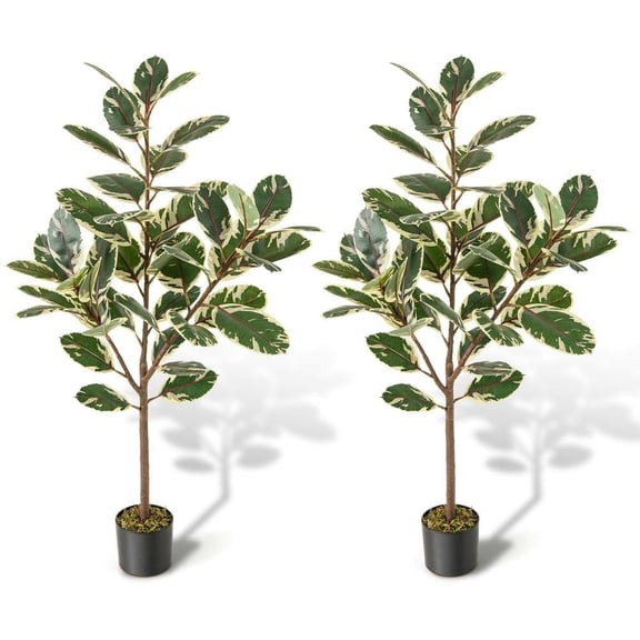 Resenkos 2-Pack 4.3-Foot Artificial Bird of Paradise Plants, Realistic Large Banana Leaves for Decor, Green