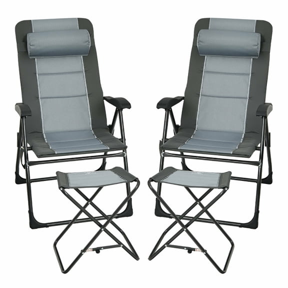 Resenkos 2-Pack Folding Backpack Beach Chair 5-Position Outdoor Reclining Chairs with Pillow-Yellow, Backpack Folding Beach Chairs, Folding Beach Chair for Outdoor, Lawn, Trip, Picnic