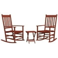 thumbnail image 1 of Resenkos 2-Piece Patio Rocking Chairs with Side Table, Smooth Armrests, High Back, Garden, Balcony, Porch, 352 lbs Capacity, Wine Red, 1 of 11
