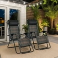 thumbnail image 1 of Resenkos 2 Pieces Folding Patio Rattan Zero Gravity Lounge Chair-Brown, Adjustable Zero Gravity Lounge Chair, 1 of 9