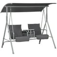 thumbnail image 1 of Resenkos 2-Seater Swing With Canopy & Table, Patio Garden Swing, Poolside Backyard Relaxation, Gray, 1 of 11