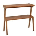 thumbnail image 1 of Resenkos 2-Tier Solid Wood End Table, Farmhouse Sofa Side Table with Lower Shelf for Living Room, Cherry, 1 of 5