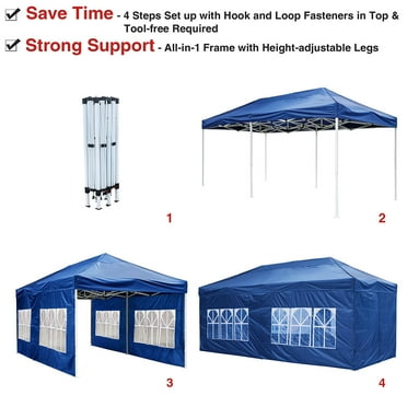 Resenkos 20'x10' Party Tent, Pop Up Wedding Canopy Gazebo Pavilion with 6 Walls