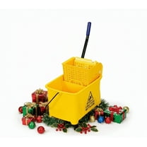 Resenkose 21 Quart Mop Bucket Side Press Wringer on Wheels With Panel, Side Press Wringer Combo Commercial Cleaning Caddy Plastic