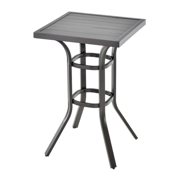 Resenkos 24 Inch Patio Bar Height Table with Aluminum Tabletop and Adjustable Foot Pads, Outdoor Dining Chair for Outside Patio, All Weather, Porch, Garden, Poolside