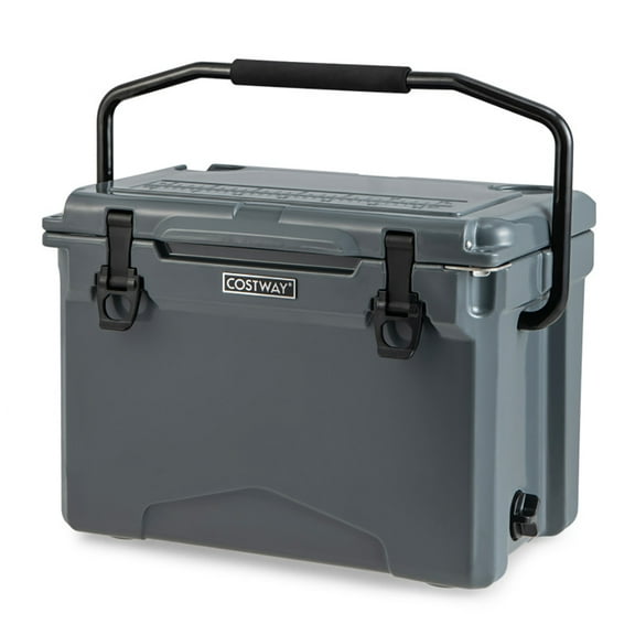 Resenkos 25 QT Hard Cooler with Aluminum Handle and Integrated Cup Holders-Gray