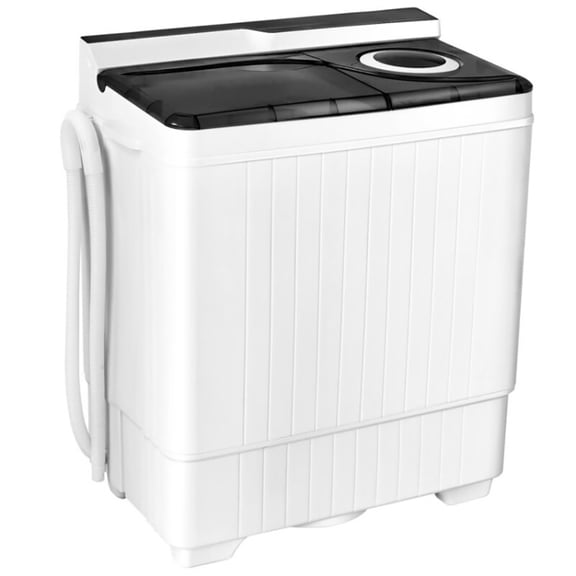 Resenkos 26 Pound Portable Semi-automatic Washing Machine with Built-in Drain Pump-Gray, Portable Washing Machine for RV, Apartments and Dorms
