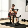 thumbnail image 1 of Resenkos 265 LBS Preacher Curl Bench, Adjustable Seated Arm Isolated Barbell Dumbbell Bicep Station, for Strength Training, Black, 1 of 7