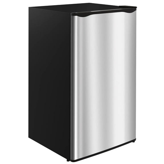 Resenkos 3.2 Cu.Ft Mini Fridge with Freezer, Shelf and Reversible Door for Bedroom, Dorm, Home Office, Silver
