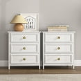 thumbnail image 1 of Resenkos 3-Drawer Nightstand Set of 2 Bedside Table Living Room Small Dresser, 20" Tall, White, 1 of 7