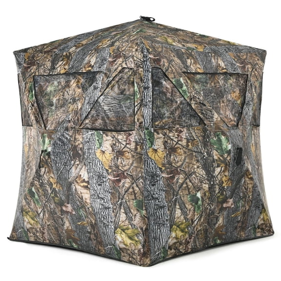 Resenkos 3 Person Portable Pop-Up Ground Hunting Blind with Tie-downs, Beach Shade, Easy Pop Up Beach Shade Beach Tent, Sun Shelter Instant Portable Beach Tent Umbrella