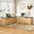 thumbnail image 1 of Resenkos 3-Piece L-Shaped Storage Bench with Cushion, Multi-Functional Seat for Kitchen Corner, Toy Storage and Reading Nook, 63"D x 63"W x 19.1"H, Natural, 1 of 9