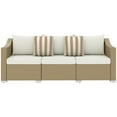 thumbnail image 1 of Resenkos 3 Seater Patio Couch, Outdoor Sectional Furniture, PE Rattan, White, 1 of 11