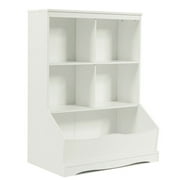 Resenkos 3-Tier Childrens Multi-Functional Bookcase Toy Storage Bin Floor Cabinet-White, Kids Toy Storage for Kids, Boys, Girls, Nursery