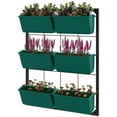 thumbnail image 1 of Resenkos 3-Tier Hanging Planter with 6 Pots for Indoor and Outdoor Use, Wall Planter, Self Draining & Wall Mounted, Green, 1 of 11