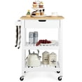thumbnail image 1 of Resenkos 3-Tier Kitchen Island Cart Rolling Service Trolley with Bamboo Top-White, Kitchen Island, Island Table for Kitchen,Dinning Room, 1 of 9