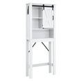 thumbnail image 1 of Resenkos 3-Tier Wodden Bathroom Cabinet with Sliding Barn Door and 3-position Adjustable Shelves-White, Bathroom Cabinet Organizer, 1 of 7