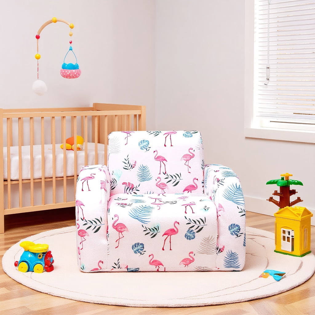 Resenkos 3-in-1 Convertible Kid Sofa Bed Flip-Out Chair Lounger for Toddler-Pink, Kids Chairs for Kids