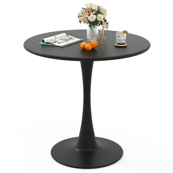 Resenkos 31.5 Inch Round Dining Table with Anti-Slip PP Ring-Black, Dining Table, Kitchen Bar Height Table and Chairs for Dining Room, Small Space
